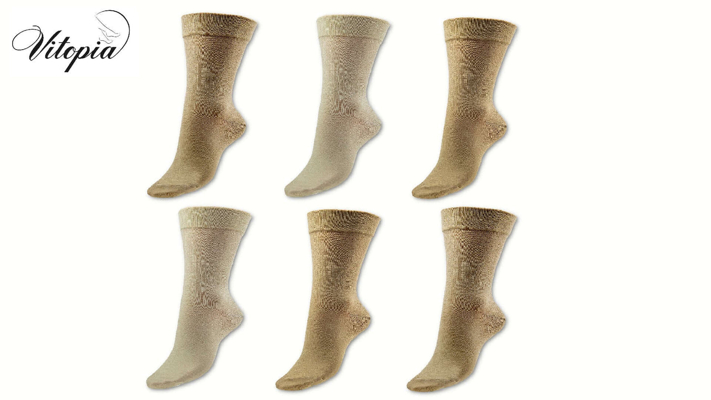 Gesundheitssocken | 6 Paar | Herren | Vitopia® Diabetikersocken | extra weiter Bund in Trichterform