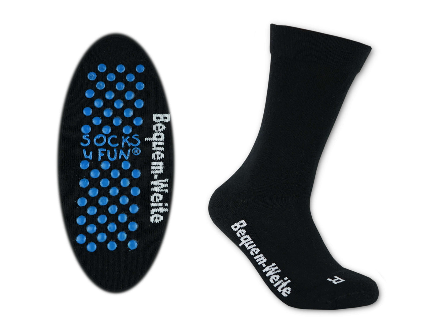 Gesundheitssocken mit ABS für Diabetiker-Socken ohne Gummi-Bund für Herren & Damen | Extra weiter Schaft in breiter Trichterform Venenfreundlich