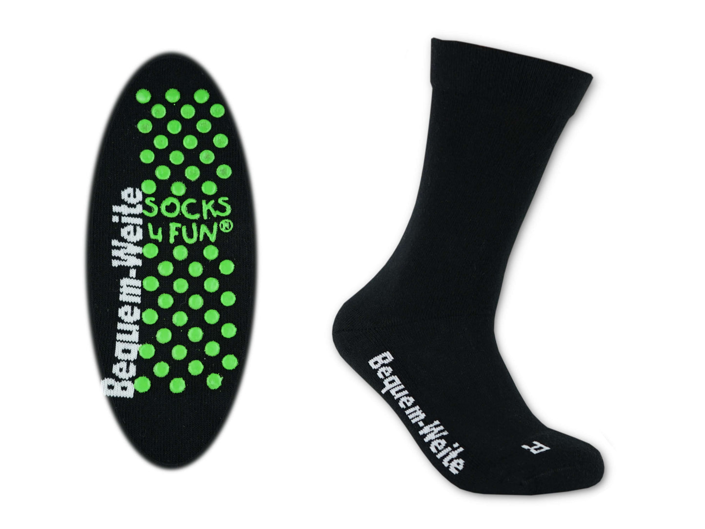 Gesundheitssocken mit ABS für Diabetiker-Socken ohne Gummi-Bund für Herren & Damen | Extra weiter Schaft in breiter Trichterform Venenfreundlich