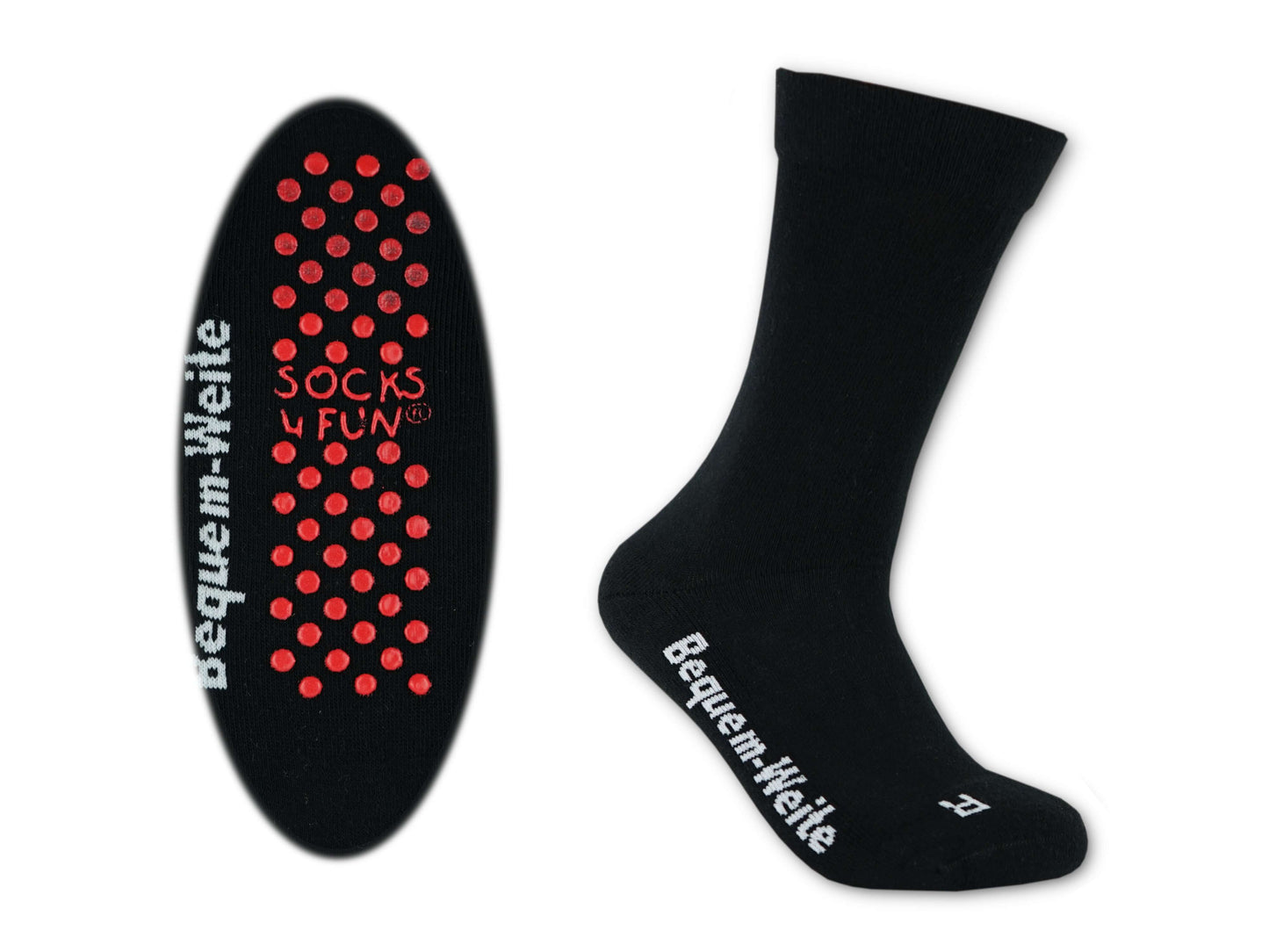 vGesundheitssocken mit ABS für Diabetiker-Socken ohne Gummi-Bund für Herren & Damen | Extra weiter Schaft in breiter Trichterform Venenfreundlich