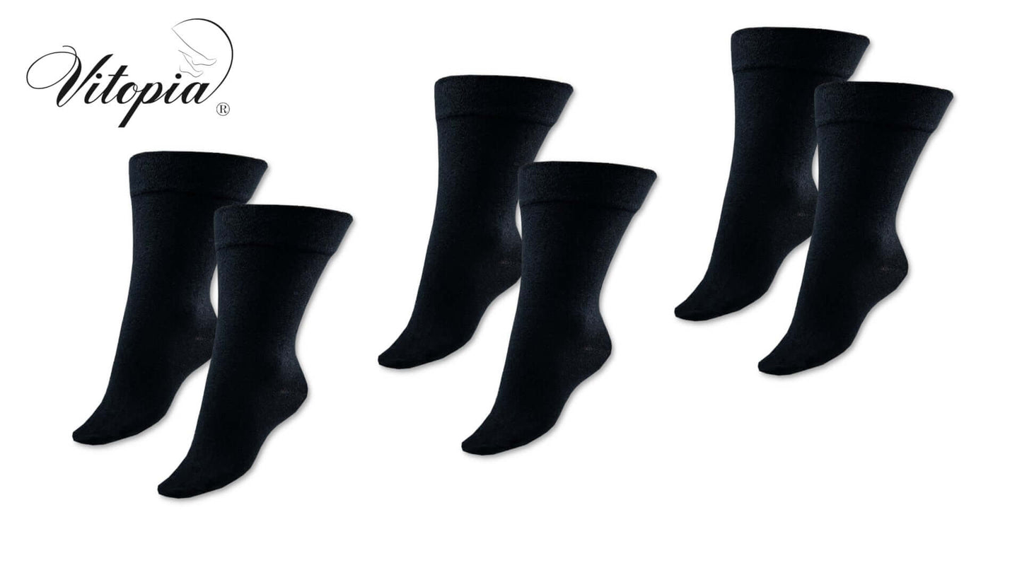 Gesundheitssocken | 6 Paar | Herren | Vitopia® Diabetikersocken | extra weiter Bund in Trichterform
