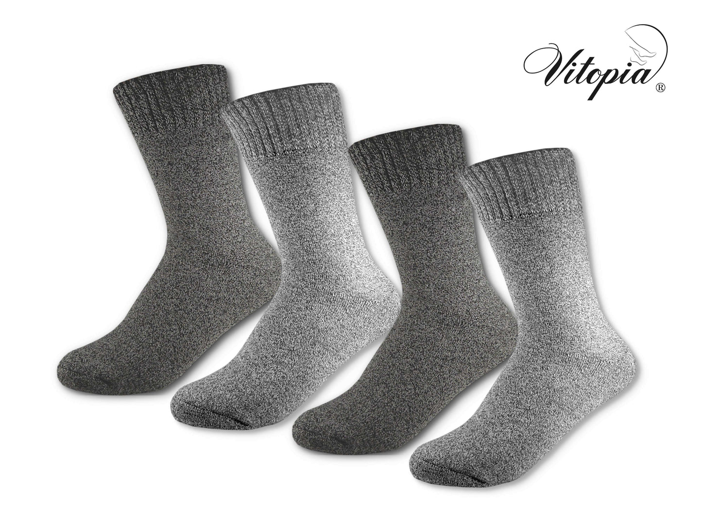Vitopia® 4 Paar Herren Winter Socken extra dick + warm Baumwolle - Herren Diabetikersocken Gesundheitssocken Thermosocken - www.Socken-Center24.de