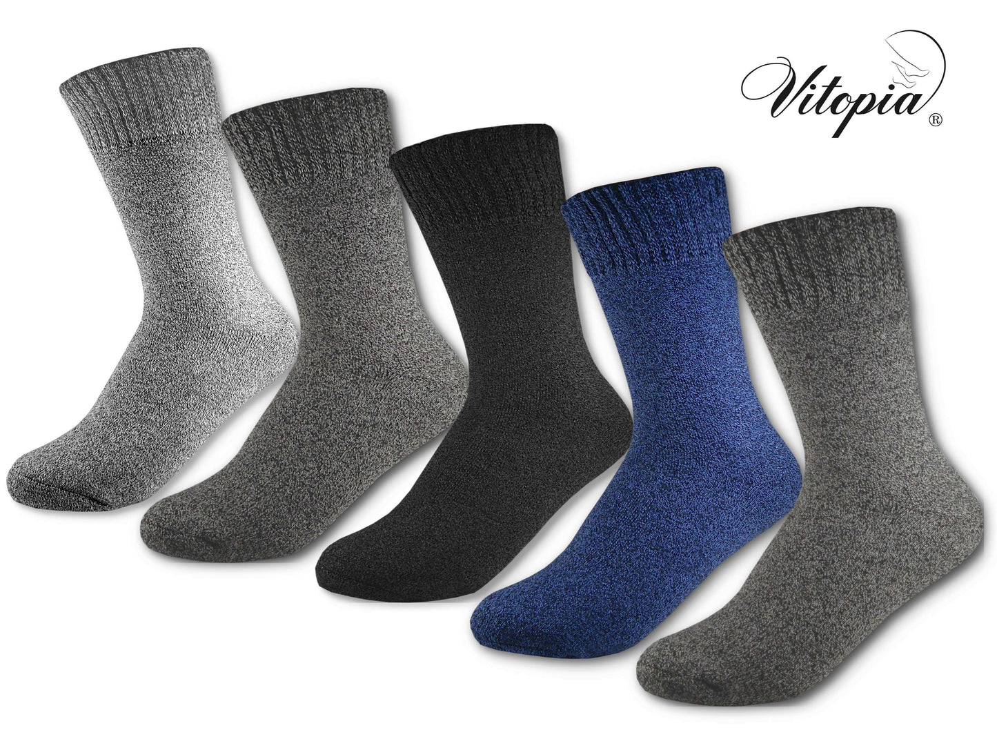 Vitopia® 4 Paar Herren Winter Socken extra dick + warm Baumwolle - Herren Diabetikersocken Gesundheitssocken Thermosocken - www.Socken-Center24.de