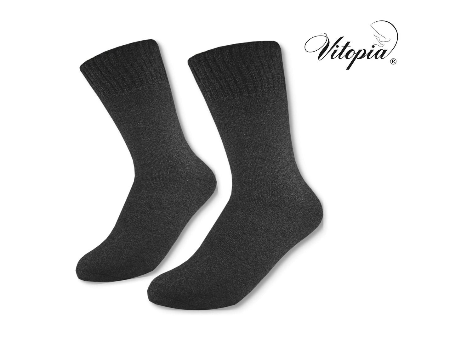 Vitopia® 4 Paar Herren Winter Socken extra dick + warm Baumwolle - Herren Diabetikersocken Gesundheitssocken Thermosocken - www.Socken-Center24.de