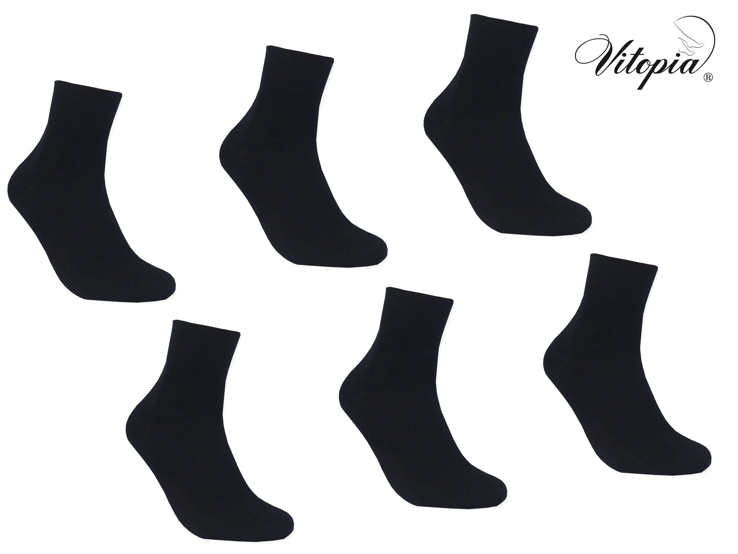 Vitopia® 6 Paar Herren Kurzsocken ohne Gummi Baumwolle Sneaker - Herren Kurzsocken Kurzschaft - www.Socken-Center24.de