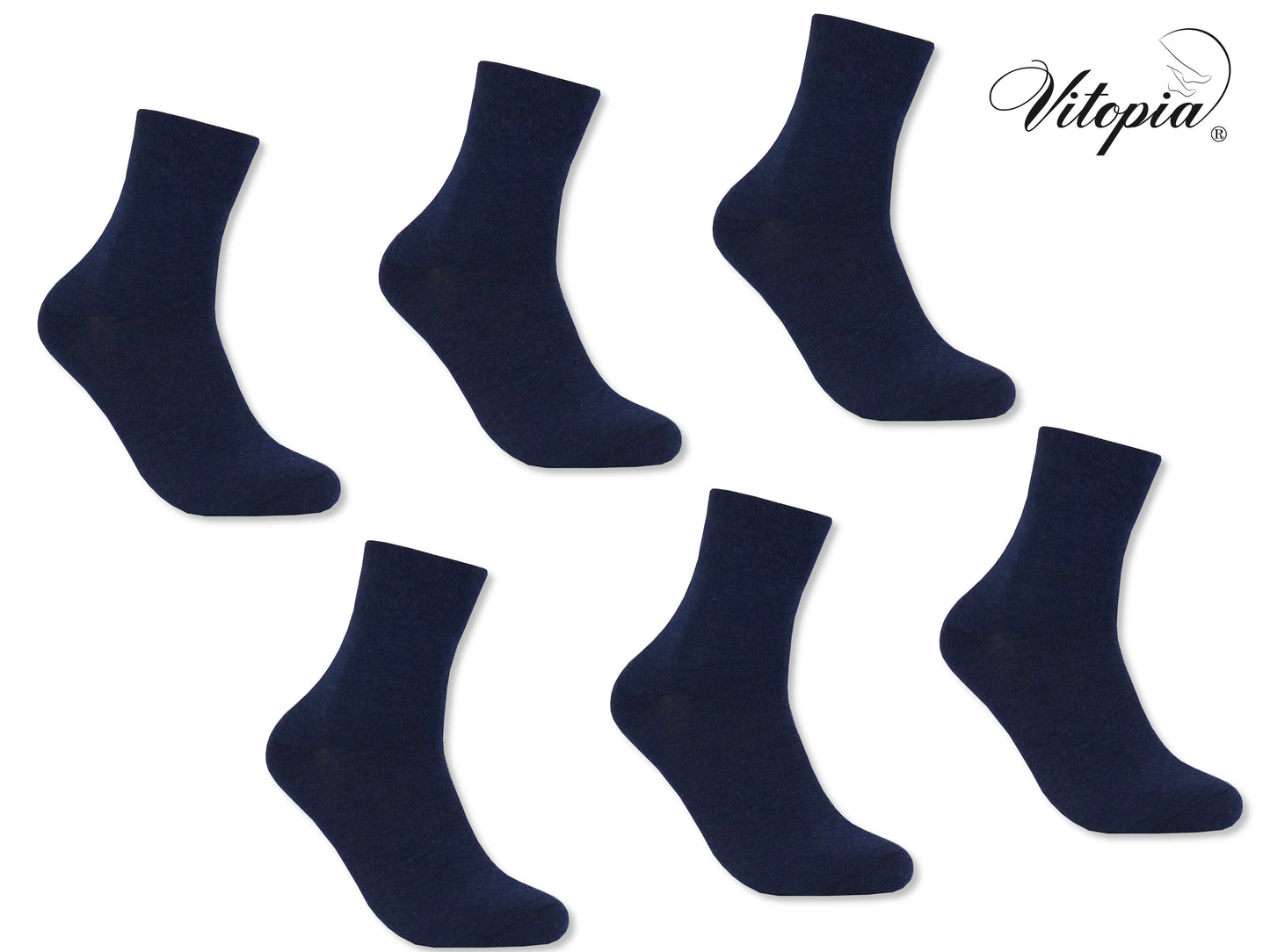 Vitopia® 6 Paar Herren Kurzsocken ohne Gummi Baumwolle Sneaker - Herren Kurzsocken Kurzschaft - www.Socken-Center24.de