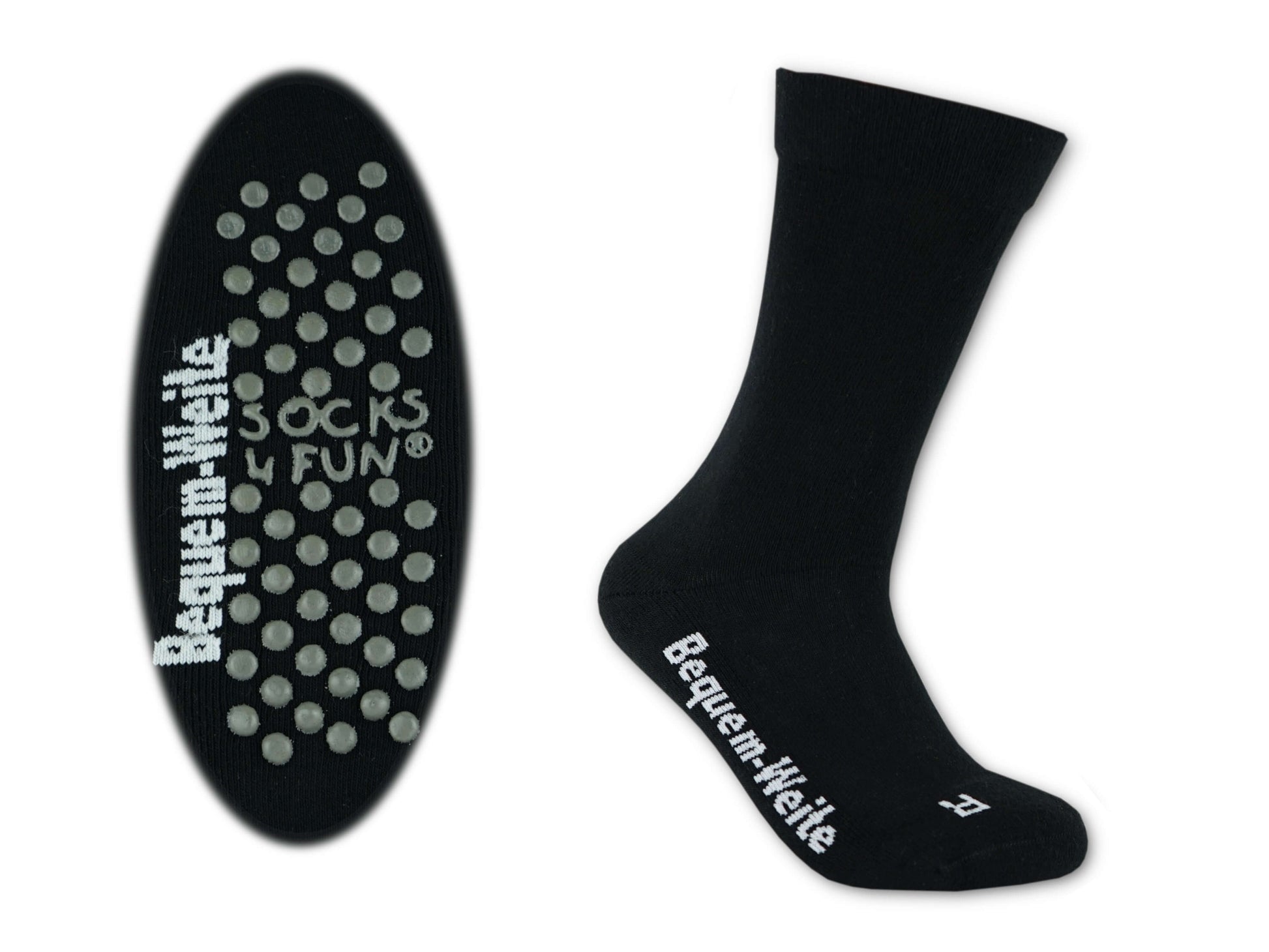 Gesundheitssocken mit ABS für Diabetiker-Socken ohne Gummi-Bund für Herren & Damen | Extra weiter Schaft in breiter Trichterform Venenfreundlich