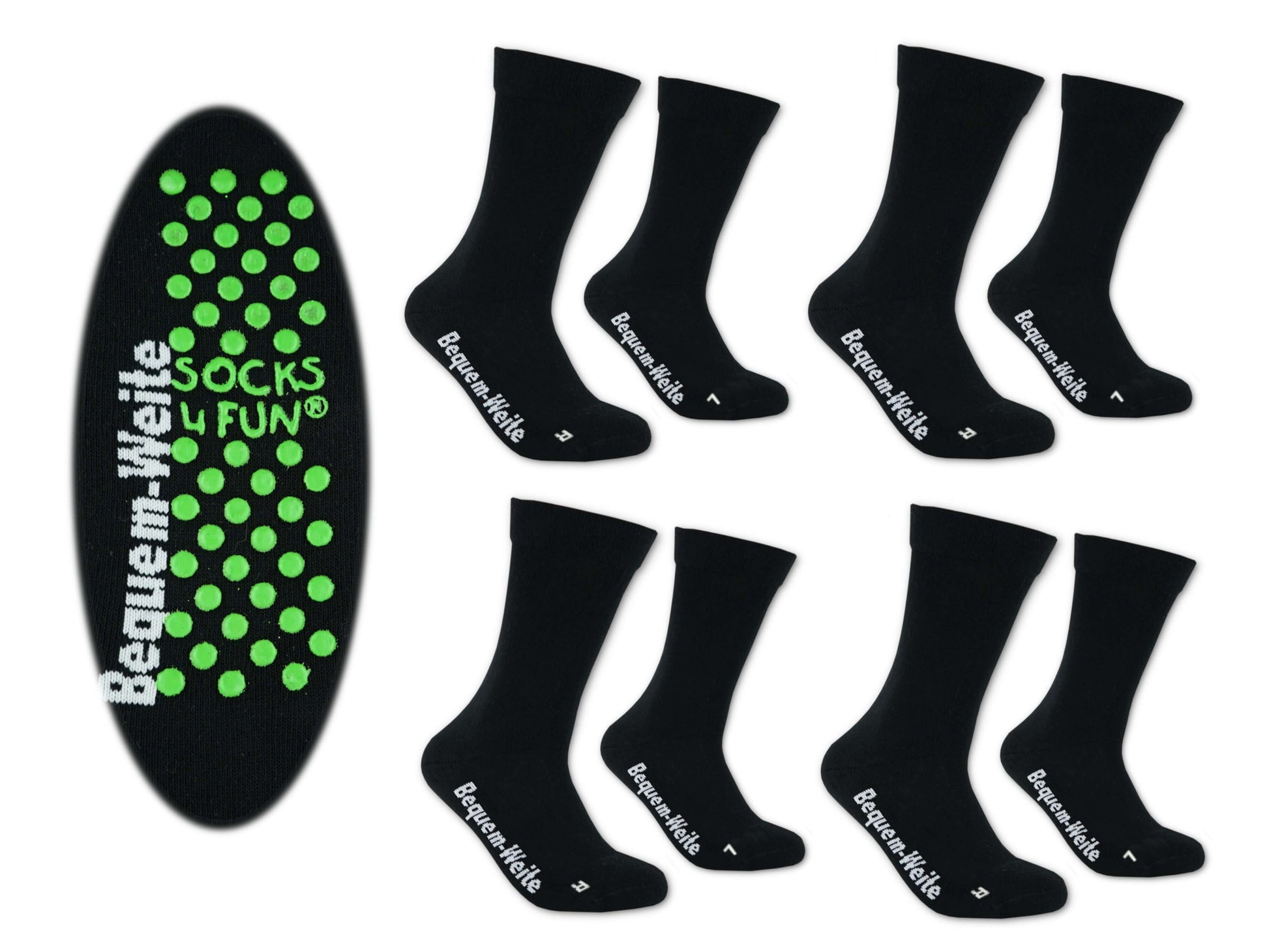 Gesundheitssocken mit ABS für Diabetiker-Socken ohne Gummi-Bund für Herren & Damen | Extra weiter Schaft in breiter Trichterform Venenfreundlich