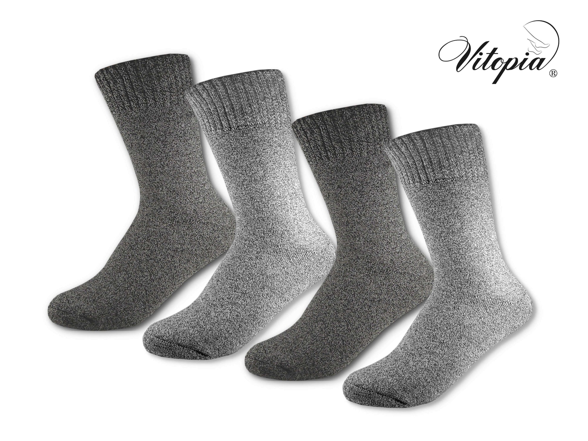 Vitopia® 4 Paar Herren Winter Socken extra dick + warm Baumwolle - Herren Diabetikersocken Gesundheitssocken Thermosocken - www.Socken-Center24.de