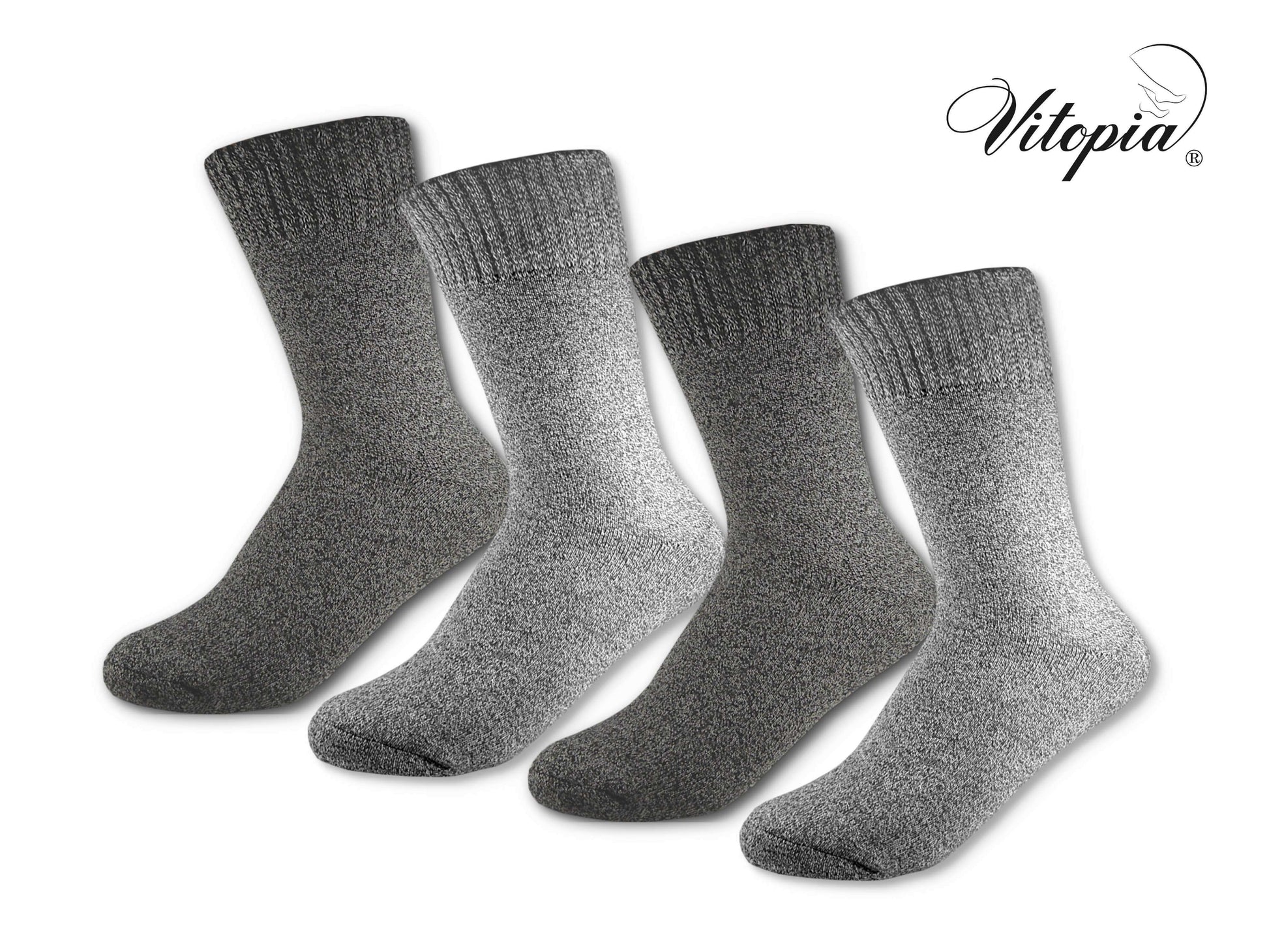 Vitopia® Winter-Socken | 4 Paar | Herren | extra dick und warm | Baumw –