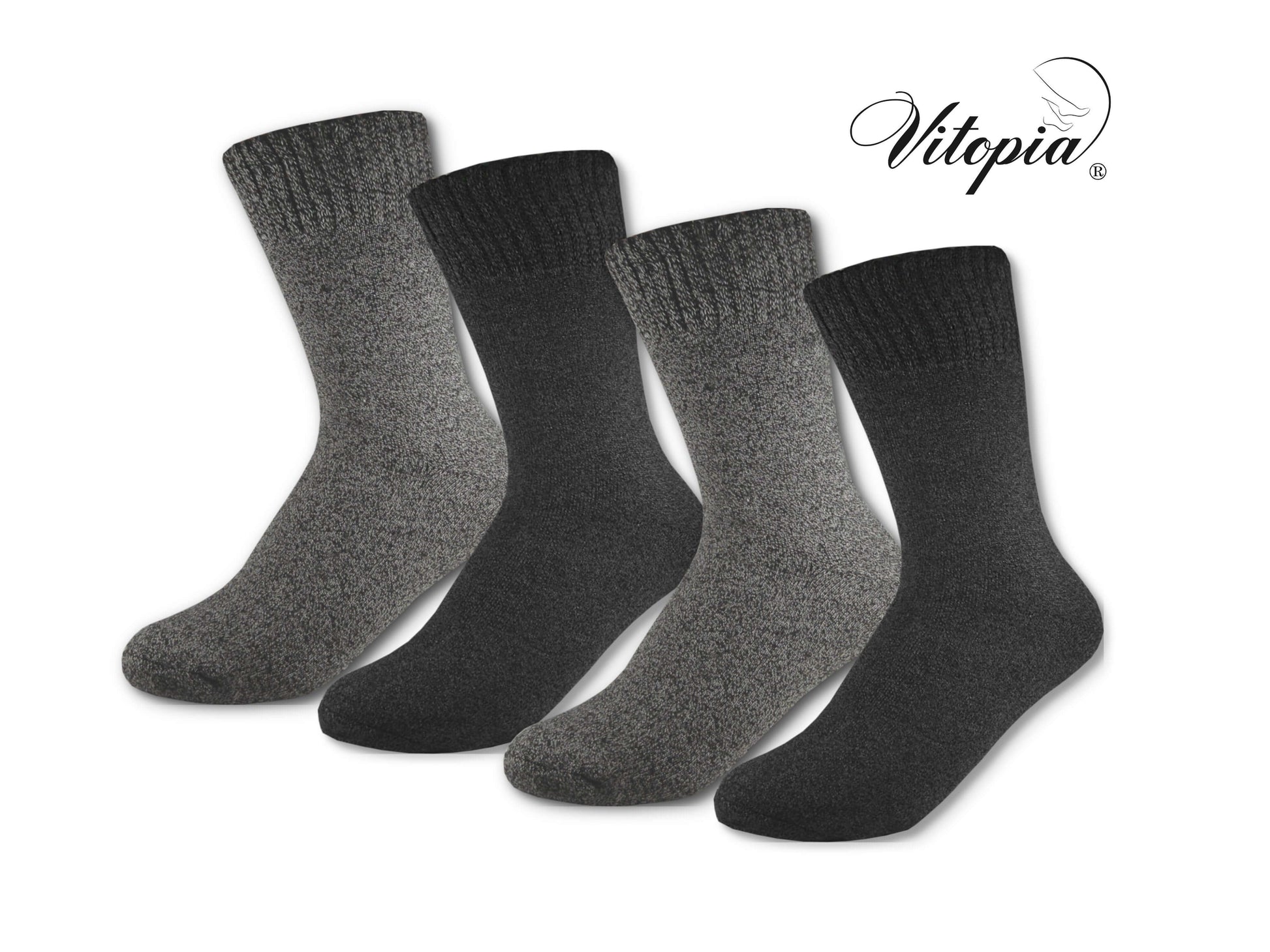 Vitopia® Winter-Socken | 4 Paar | Herren | extra dick und warm | Baumw –