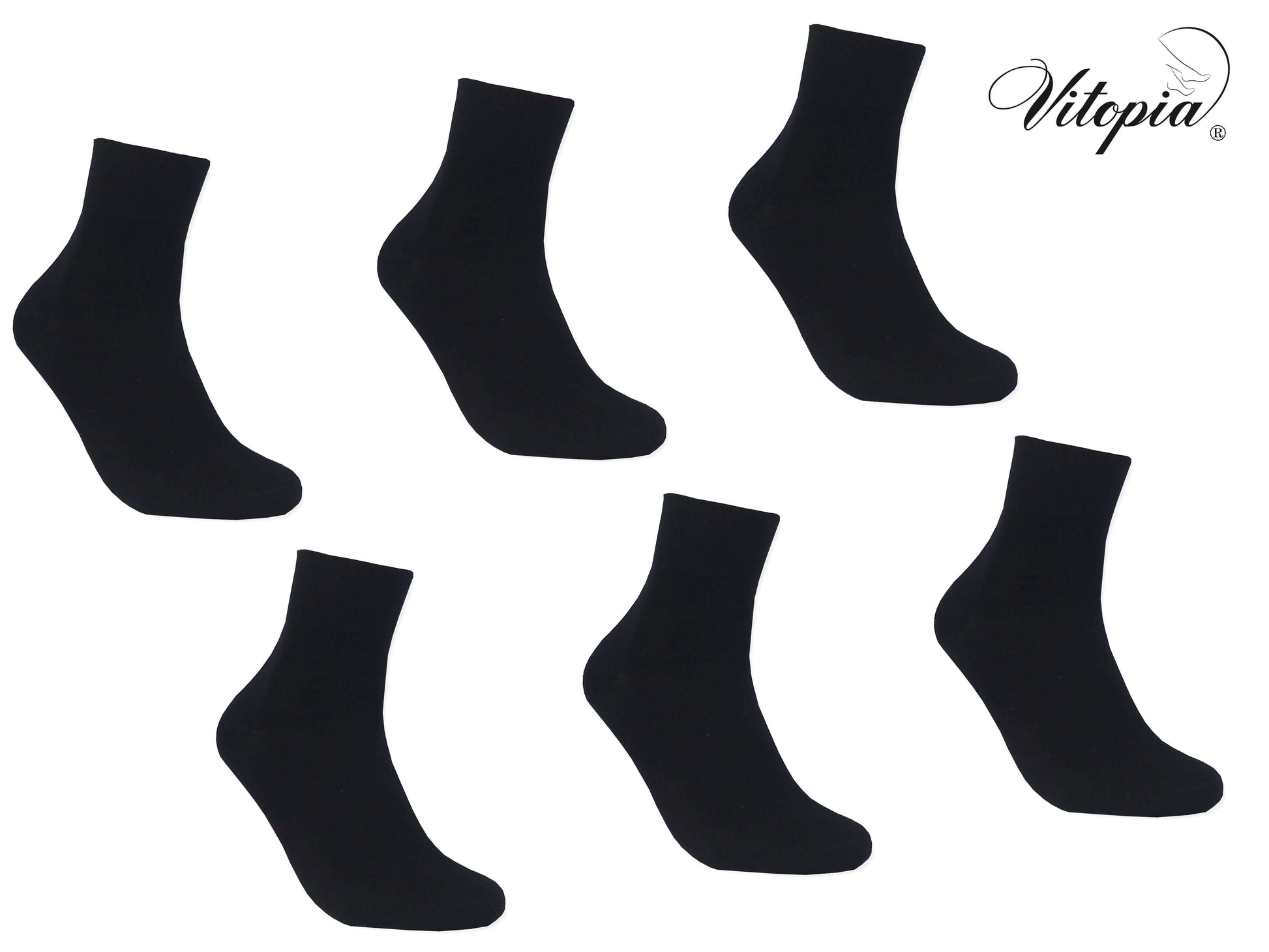 Vitopia® 6 Paar Herren Kurzsocken ohne Gummi Baumwolle Sneaker - Herren Kurzsocken Kurzschaft - www.Socken-Center24.de