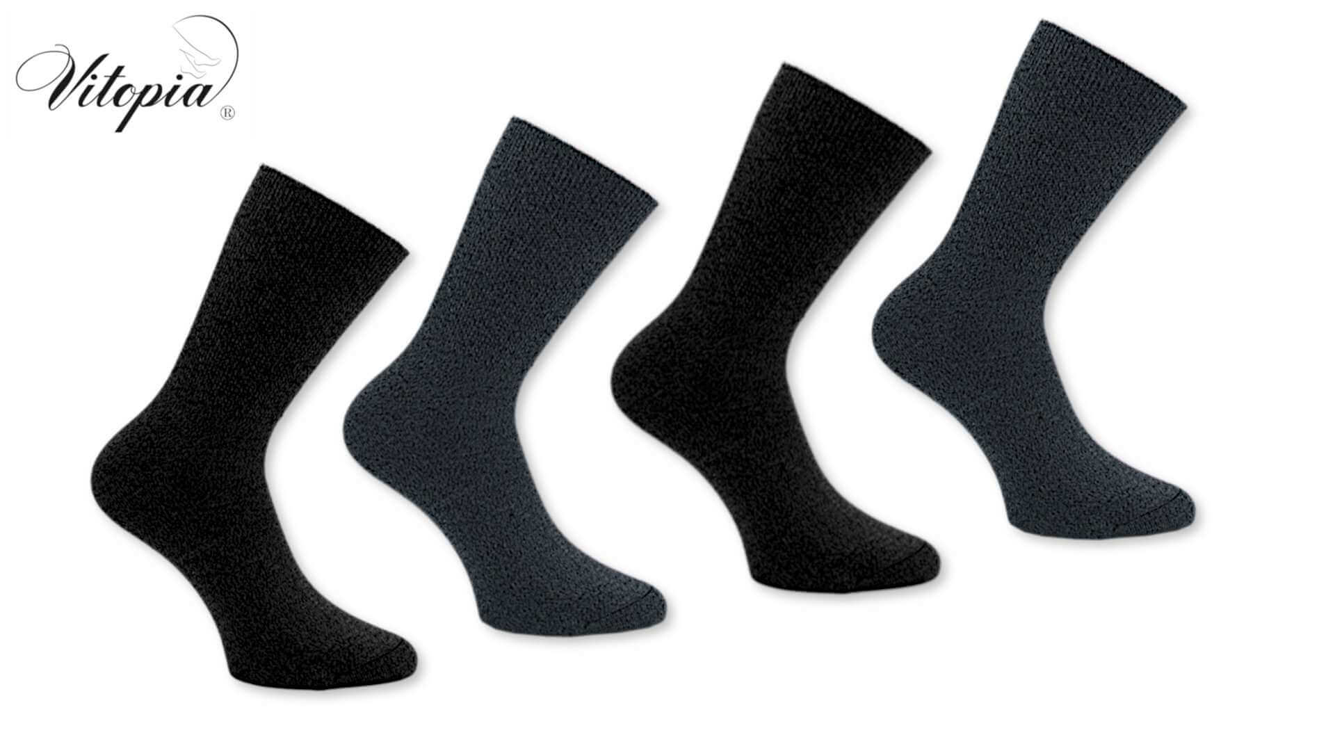 dickere Diabetikersocken | 4 Paar | Vitopia Gesundheitssocken ohne Gum –